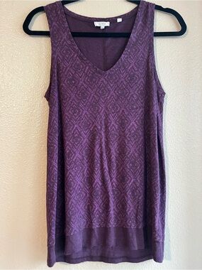 Fat Face Plum Geometric V‑Neck Tank